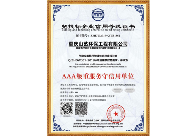 AAA 級重服務守信用單位